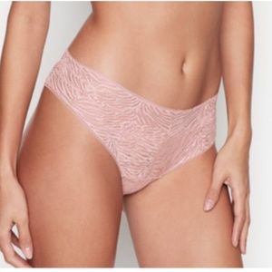 NWT VICTORIA'S SECRET Luxe Lingerie Zebra Lace Cutout Cheeky Panty